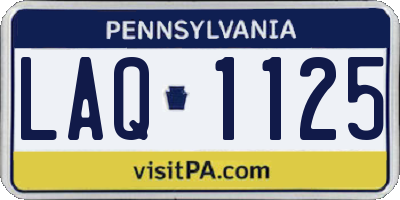 PA license plate LAQ1125