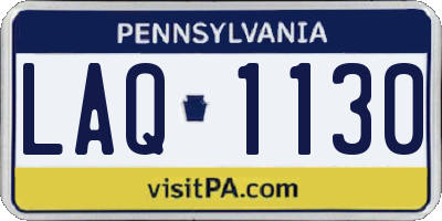 PA license plate LAQ1130