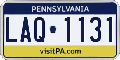 PA license plate LAQ1131