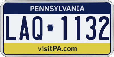PA license plate LAQ1132