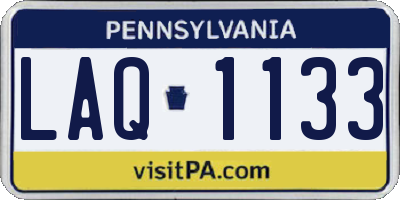 PA license plate LAQ1133