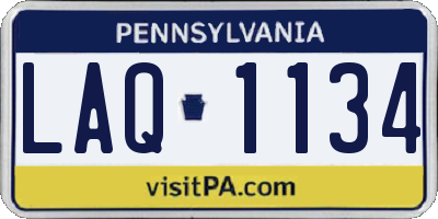 PA license plate LAQ1134