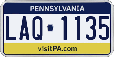 PA license plate LAQ1135