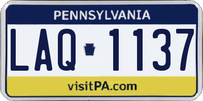 PA license plate LAQ1137