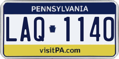 PA license plate LAQ1140