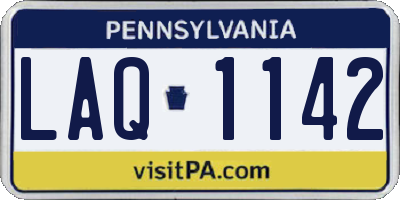 PA license plate LAQ1142
