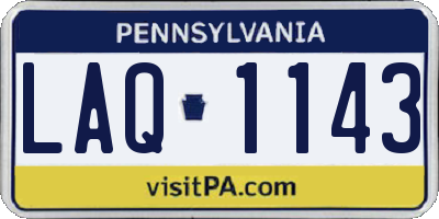 PA license plate LAQ1143
