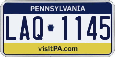 PA license plate LAQ1145