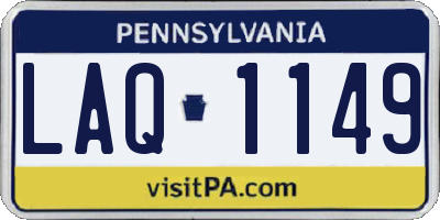 PA license plate LAQ1149