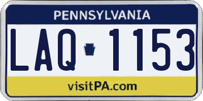 PA license plate LAQ1153