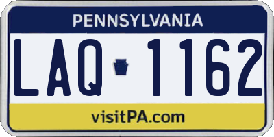 PA license plate LAQ1162