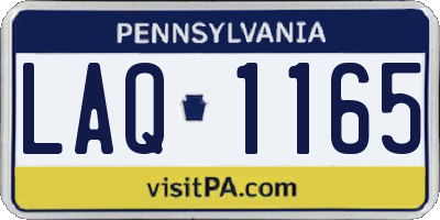 PA license plate LAQ1165