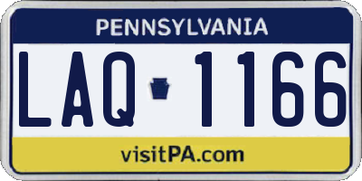 PA license plate LAQ1166