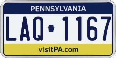 PA license plate LAQ1167