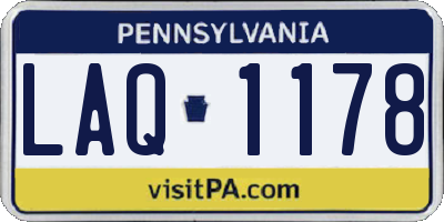PA license plate LAQ1178