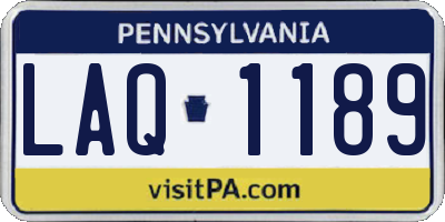 PA license plate LAQ1189