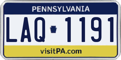 PA license plate LAQ1191