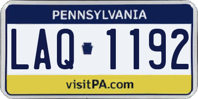 PA license plate LAQ1192