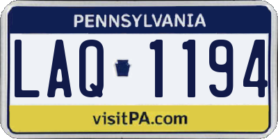 PA license plate LAQ1194