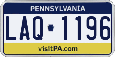 PA license plate LAQ1196