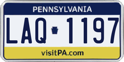 PA license plate LAQ1197
