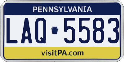 PA license plate LAQ5583