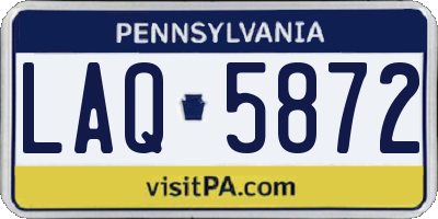 PA license plate LAQ5872