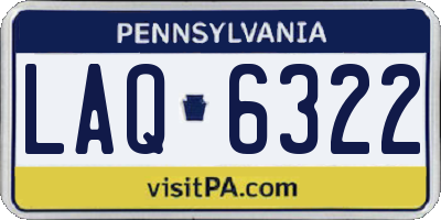 PA license plate LAQ6322
