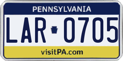 PA license plate LAR0705