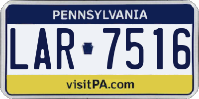 PA license plate LAR7516