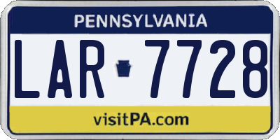 PA license plate LAR7728