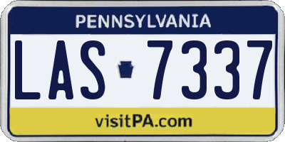 PA license plate LAS7337