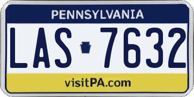 PA license plate LAS7632