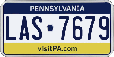 PA license plate LAS7679