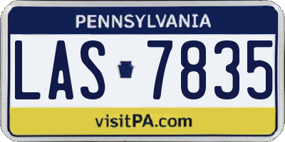 PA license plate LAS7835