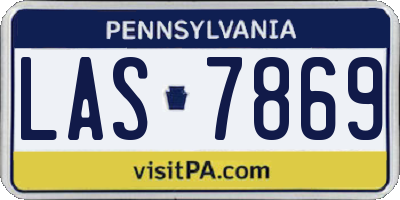 PA license plate LAS7869