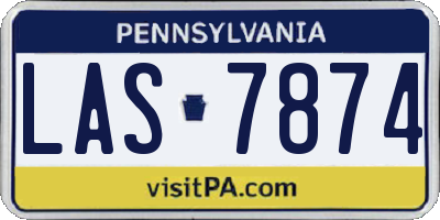 PA license plate LAS7874