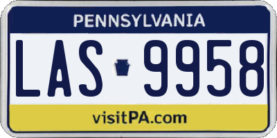 PA license plate LAS9958