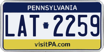 PA license plate LAT2259