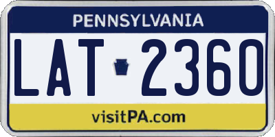 PA license plate LAT2360