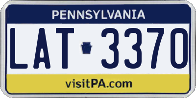 PA license plate LAT3370
