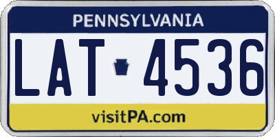 PA license plate LAT4536