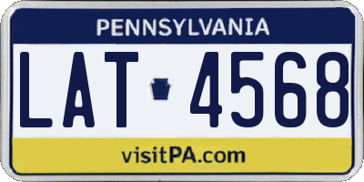 PA license plate LAT4568