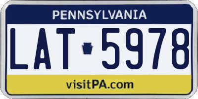 PA license plate LAT5978