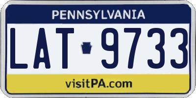 PA license plate LAT9733