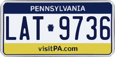 PA license plate LAT9736