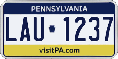 PA license plate LAU1237
