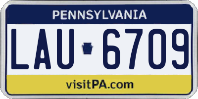 PA license plate LAU6709
