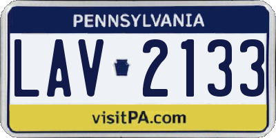 PA license plate LAV2133