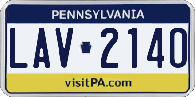 PA license plate LAV2140